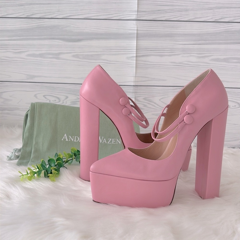 Andrea Wazen “Double Jeu” Platform Mary‎ Jane Pumps